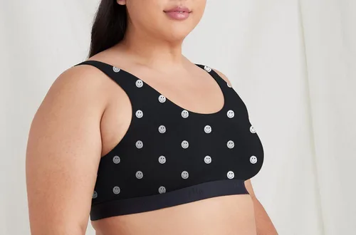 Vista 4 de MeUndies Bralette para mujer Brasier elástico de algodón con cuello en U Tela exclusiva de Tienda