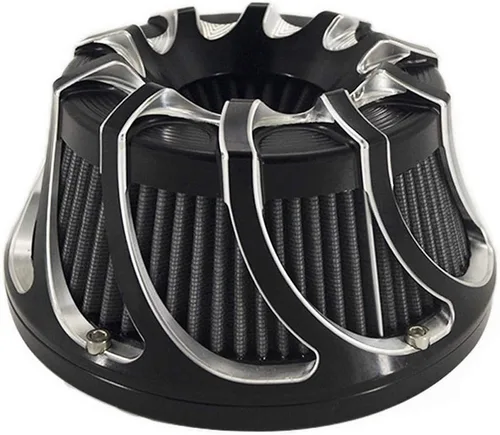 Vista 2 de Limpiador de motocicleta Harley Filtro de aire CNC corte admisión cromo negro kit para Sportster XL 883 XL 1200 2007-2018 (cromo y negro, ajuste - A)