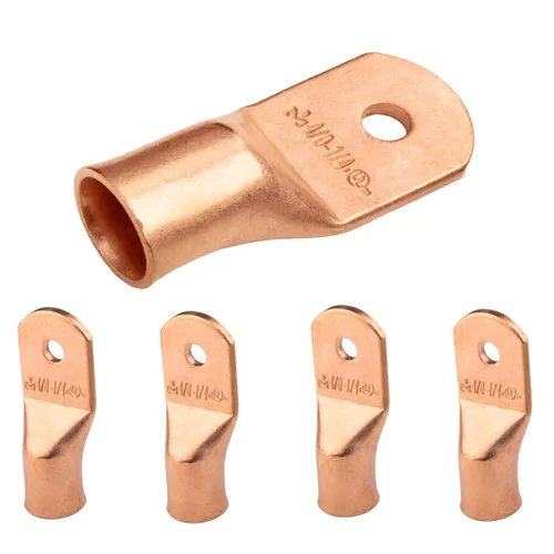 Vista 65 de SELTERM - 5 terminales de anillo resistentes para cable de batería, calibre 1/0 AWG, pernos de 1/2 pulgadas, terminales de calibre 0, ojales