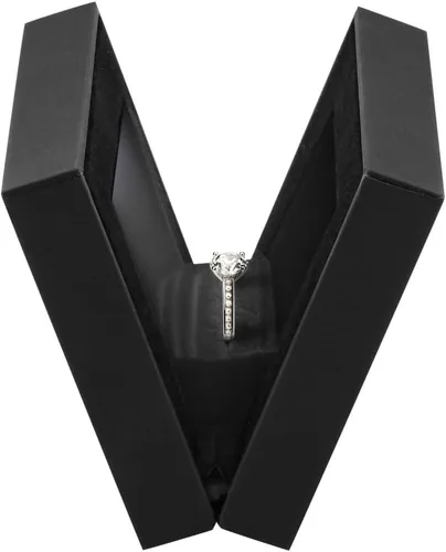 Vista 6 de Allure – Caja al por mayor de 12 unidades – Pequeña caja para collar con luz LED, forma cuadrada, elegante estuche para collar de diamantes