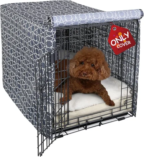 Vista 13 de Explore Land Funda para jaula de perro de poliéster resistente, parasol universal para jaula de alambre de 18 pulgadas (negro)
