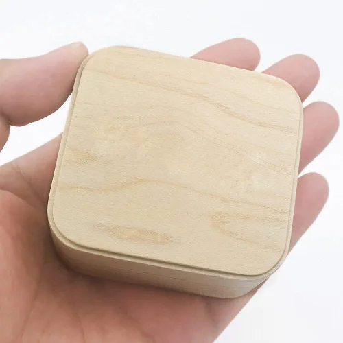 Vista 2 de Sinzyo Caja musical con mecanismo tallado de madera vintage, caja de música de cuerda para regalo para Navidad, caja de música «Merry Go Round of