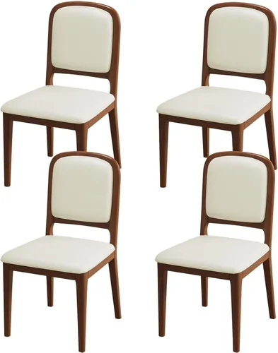 Vista 24 de Solid Wood Dining Room Chairs Minimalist,Kitchen Chairs with Soft Padded Back,Living Room Chair for Office Reading,Wood Frame,Armless Vanity