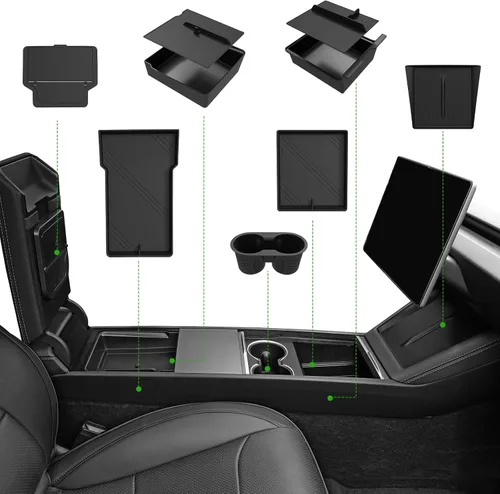 Vista 14 de Organizador de consola central para Tesla Model Y Juniper 2025