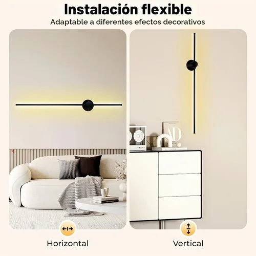 Vista 8 de Lámpara de pared LED moderna de 39 pulgadas y 20 W de largo, impermeable, IP65, blanco cálido, tira larga, apliques de montaje en pared, para sala