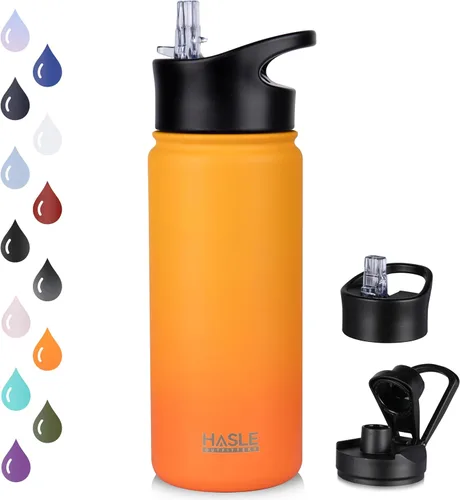 Vista 41 de HASLE OUTFITTERS Botella de agua aislada de 16 onzas para niños, botella de agua de acero inoxidable de doble pared al vacío, a prueba de fugas