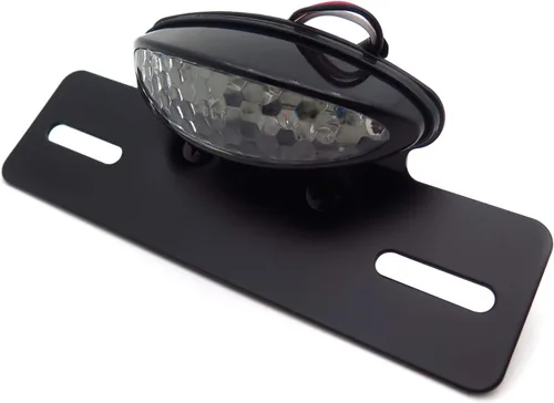 Vista 9 de HONGK - Placa eliminadora de guardabarros con luz trasera integrada LED negra transparente para motocicleta, compatible con Harley Yamaha, Suzuki
