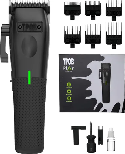 Vista 11 de TPOB Play Barber - Cortapelos para hombre 7500 RPM con empuñaduras de goma (negro, paquete de 4)