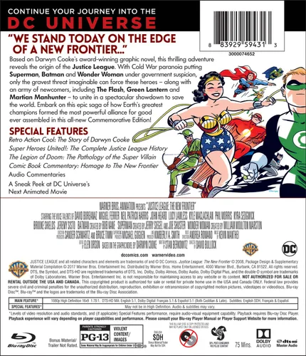 Vista 2 de Justice League New Frontier Commemorative Edition BDDVDUV Combo
