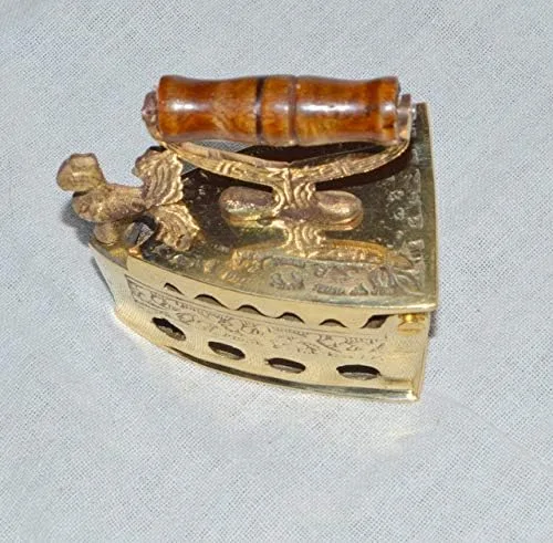 Vista 3 de Royal Antique Mini Hierro Latón Pequeño Hierro De Latón Sólido Con Mango De Madera Artículo Colec