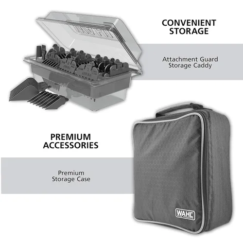 Vista 4 de WAHL Kit de corte de pelo y retoque inalámbrico Lithium Pro con estuche, 23 piezas