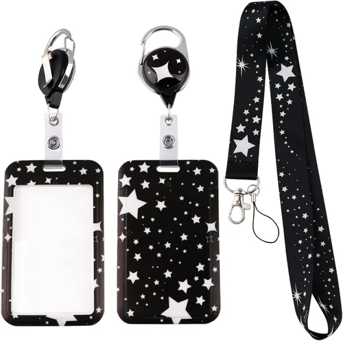 Vista 13 de Cordón con Llavero para Hombre con Insignias de Identificación con Clip de Carrete Retráctil Soporte para Insignias Llavero con Bandera Americana