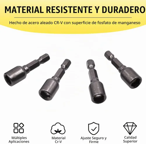 Vista 4 de Juego de brocas de impacto hexagonal de 0.315 pulgadas para herramientas eléctricas, 10