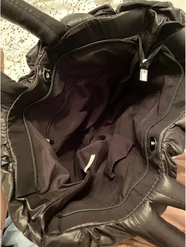 Vista 4 de Bolsa grande acolchada, de algodón, acolchada de moda, para mujer, bolsa de hombro suave, bolsa de nailon con almohada de plumón