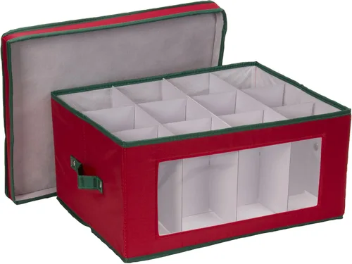 Vista 8 de Household Essentials Caja de almacenamiento para copas de vino tipo globo, estructura resistente y asas, panel con ventana, tapa completamente