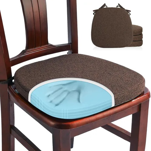 Vista 13 de SINOSSO 1 paquete de cojines de espuma viscoelástica para silla de comedor, tela tejida amigable de 16 pulgadas en forma de U, cómoda almohadilla