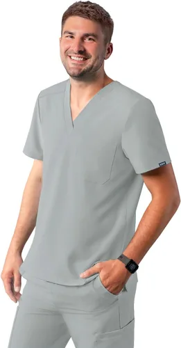 Vista 10 de Adar Addition Scrubs para hombre - Camiseta médica clásica con cuello en V Negro