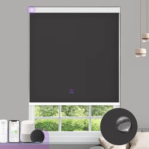Vista 14 de Astomi - Persianas enrollables motorizadas para ventanas, persianas 100 % opacas para oscurecer la habitación, persianas inteligentes sin cordón