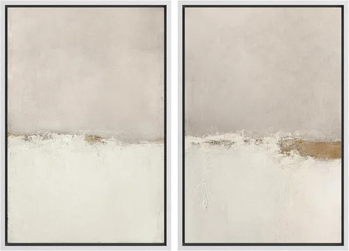 Vista 67 de SIGNWIN Lienzo enmarcado para pared, ilustraciones abstractas texturizadas en tonos beige terrosos, arte moderno, decorativo, contemporáneo