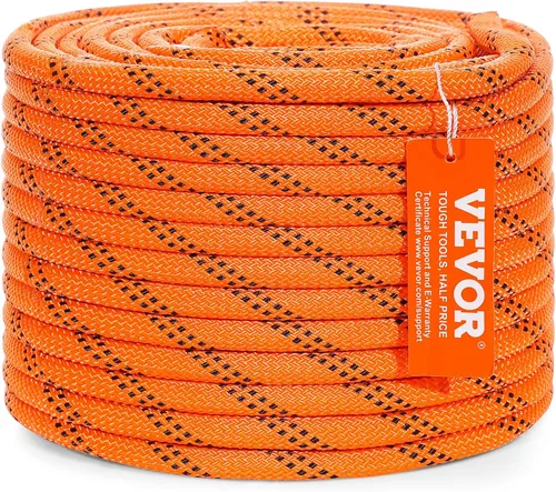 Vista 13 de VEVOR Cuerda de nailon trenzada, 3/16 pulgadas x 250 pies, 32 hebras, 720 LBS de resistencia a la rotura para exteriores, aparejo de árbol arborista