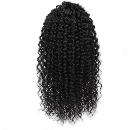 Vista 7 de Vigorous Extensión de Cola de Caballo con Cordón de 14 Pulgadas Afro Rizada Corta y Crespa para Mujeres Africanas Colas de Caballo Esponjosas