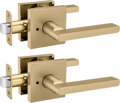 Vista 20 de Goldenwarm Manijas de puerta de oro cepillado para interiores, manijas