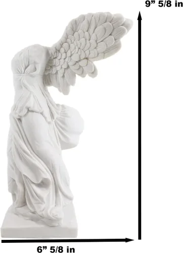 Vista 2 de Ebros - Estatua de la victoria de samotracia con alas grandes, 10.5 pulgadas de alto, figura de diosa griega romana Victoria, artefacto de ruina