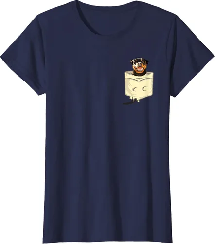 Vista 16 de Rottweiler In A Pocket - Camiseta de entrenamiento de cachorros para amantes de los perros, Negro
