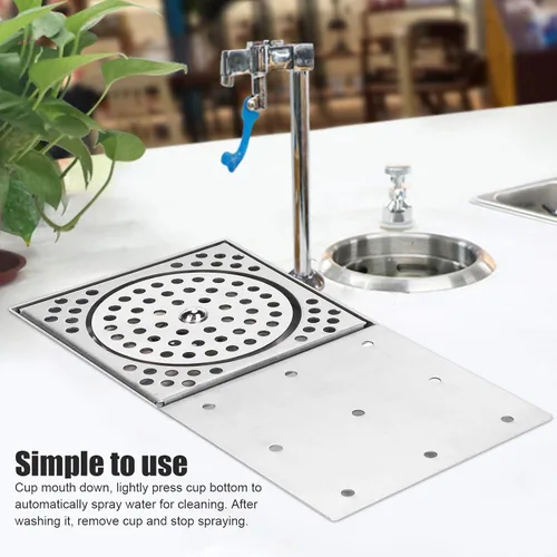 Vista 5 de Automatic Cup Washer with G1/2 Male Thread, High Pressure Glass Rinser for Home Kitchen Bar, Stainless Steel Cup Cleaner with Multi - Angle Spray