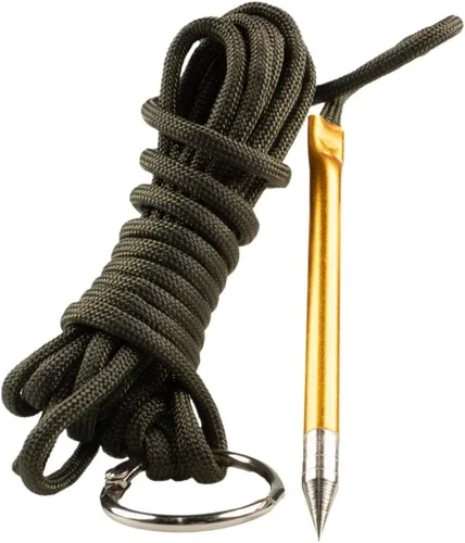 Vista 8 de Ensartador/Porta-pescados Paracord de 10 Pies 550lb con Aguja de Enhebrado de Metal y Anillo Partido de 1 Pulgada