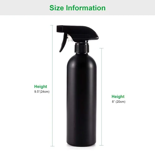 Vista 2 de Cindy's Tape Botellas de plástico negras para soluciones de limpieza de 16 onzas (paquete de 4), resistentes, opacas, recargables, reutilizables