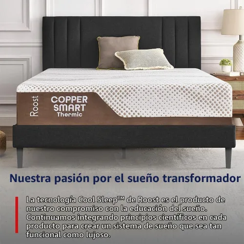 Vista 8 de Colchón ROOST SLEEP de 14 pulgadas para cama individual con soporte de firmeza media, certificado CertiPUR-US, con gel de memoria viscoelástico