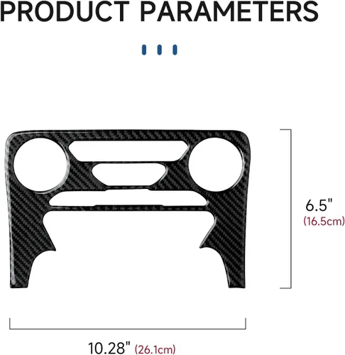 Vista 8 de Cubierta de Panel de Control Central de Fibra de Carbono para Tablero de Coche para Ford Ranger 2019 2020 2021 2022 2023 XLT Lariat XL Accesorios