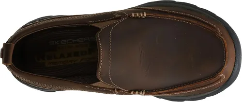 Vista 11 de Skechers Mocasines Superior Gains para hombre, Marrón oscuro