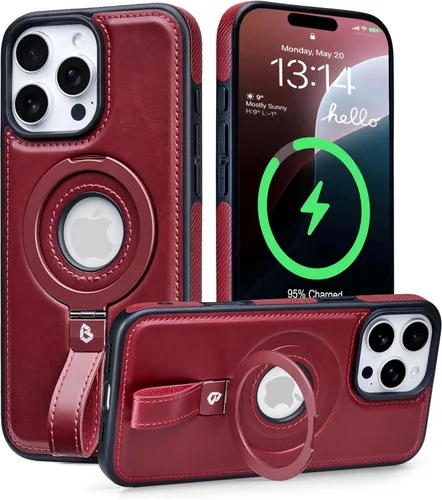 Vista 18 de Butaiga - Funda para iPhone 12 Pro Max con correa de cuero, soporte de anillo, color negro Finger Loop, Relieve Smartphone Pinky Strain