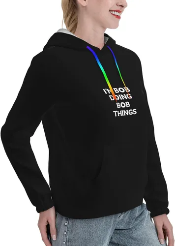 Vista 3 de Im_Bob_Doing Bob Things Logo Man'S Hoodies Fashion Double Sided Print With Hat And Pocket Sweater