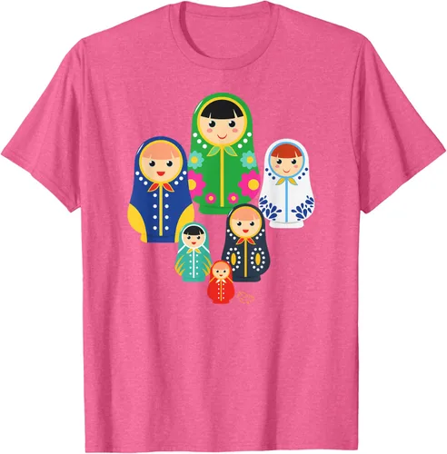 Vista 30 de Matryoshka Russian Nesting Dolls, Rusia - Camiseta de regalo, Azul / Patchwork, S