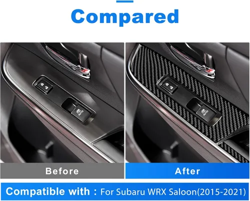 Vista 4 de AIRSPEED Adhesivo para panel de interruptor de control de ventana de puerta Subaru WRX, decoración interior para Subaru WRX Saloon 2018 2019 2020
