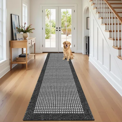Vista 22 de Ileading Tapete para puerta de interior de 24 x 36 pulgadas, absorbente para perros, tapete de bajo perfil para entrada pequeño con respaldo de goma