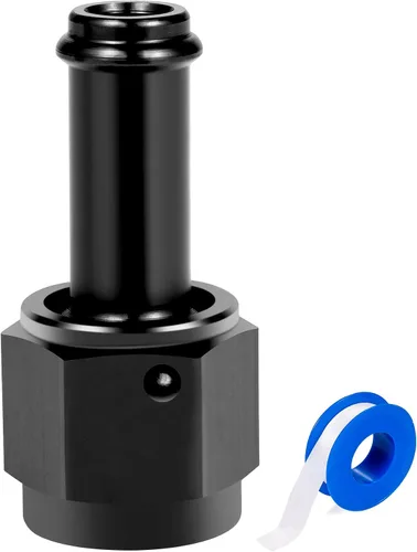 Vista 6 de 6AN hembra a 3/8 adaptador de montaje de púas de aluminio giratorio de 90 grados, adaptadores anodizados negros