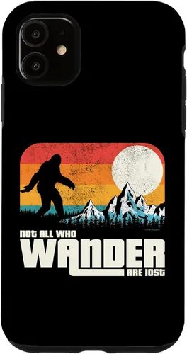 Vista 5 de Funda para iPhone 14 Retro Not All Who Wander Are Lost Sasquatch Yeti Bigfoot