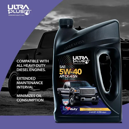Vista 3 de ULTRA 1PLUS SAE 5W-40 Aceite de Motor Diésel Completamente Sintético de Servicio Pesado - Aceite de Motor 5W 40 API CK-4/SN (1 Galón)