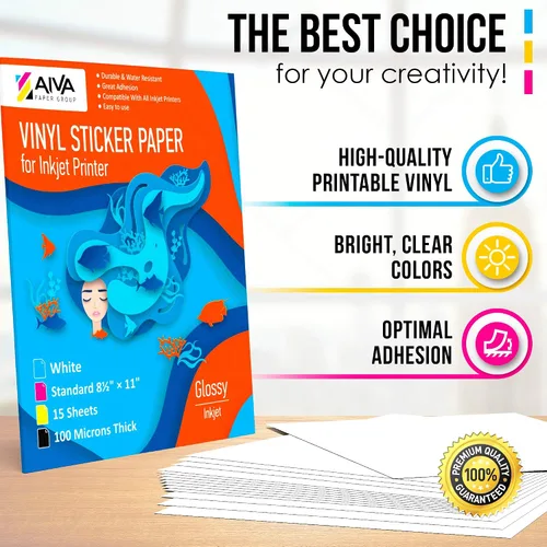 Vista 7 de Papel brillante de vinilo adhesivo para imprimir
