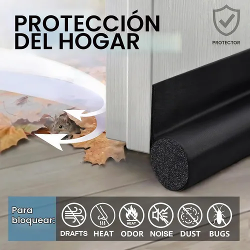 Vista 3 de Tope de Corriente de Puerta HomeProtect de 76 cm, Cinta de Clima con Adhesivo Fuerte para Protección Esencial del Hogar en Dormitorio para Espacios