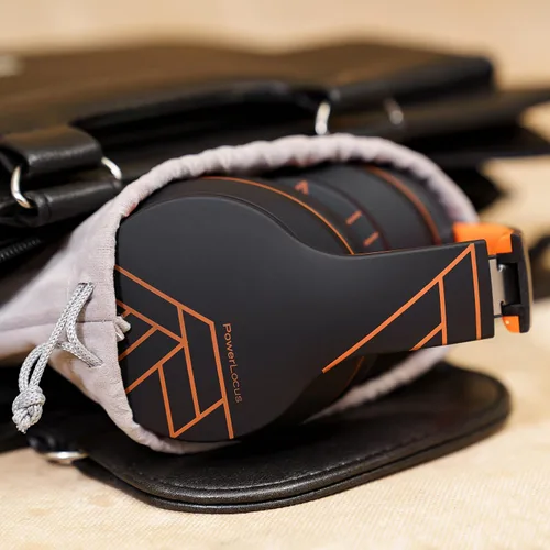 Vista 9 de PowerLocus - Auriculares inalámbricos Bluetooth, auriculares sobre la oreja con micrófono, 50 horas de reproducción, sonido estéreo HiFi, graves