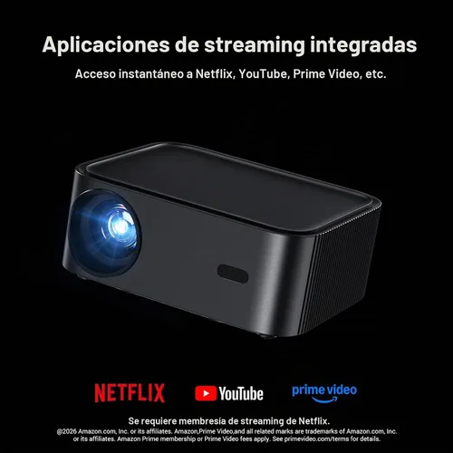 Vista 2 de HAPPRUN Proyector inteligente Full HD con aplicación de transmisión Negro