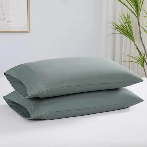 Vista 10 de Southshore Fine Linens® - Vilano® Springs - Par de fundas de almohada plisadas, color negro, estándar (Queen)