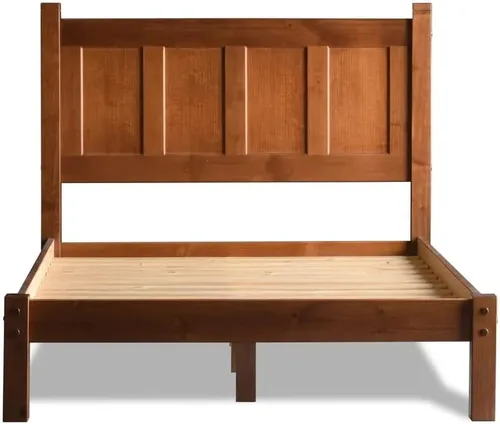 Vista 9 de Grain Wood Furniture - Cama plataforma de panel de madera maciza Shaker, tamaño individual, cereza