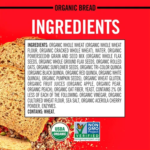 Vista 3 de Dave's Killer Bread Powerseed, Pan orgánico con semillas, 1g de azúcar por rebanada, pan de 25 onzas