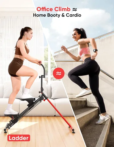 Vista 6 de YOLEO Escaleras de resistencia ajustable para ejercicio en casa, escaleras plegables de cardio con 3 modos de entrenamiento y pedal de gran